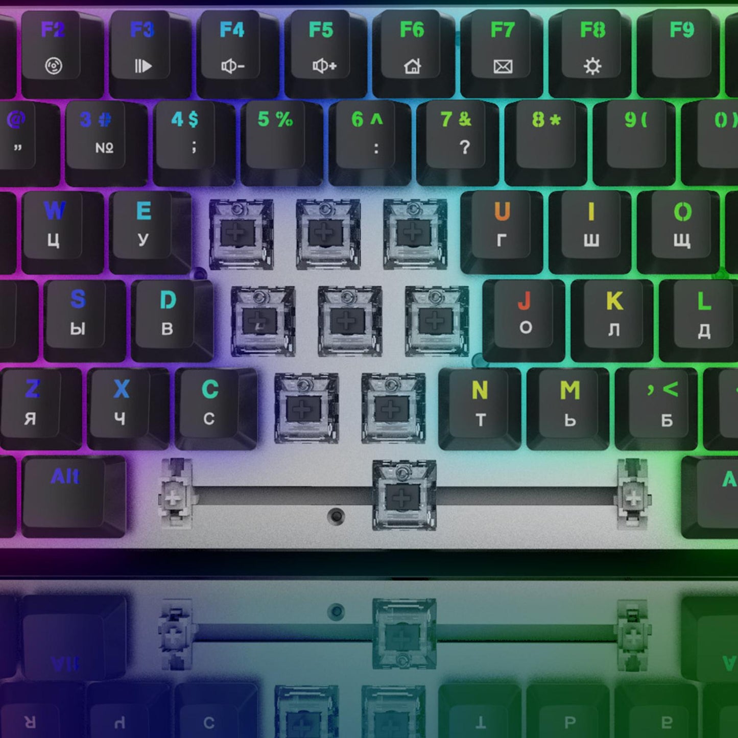 82 Keys Mechanical Keyboard for PC Laptop Home Portable Russian Layout Black Green Shaft
