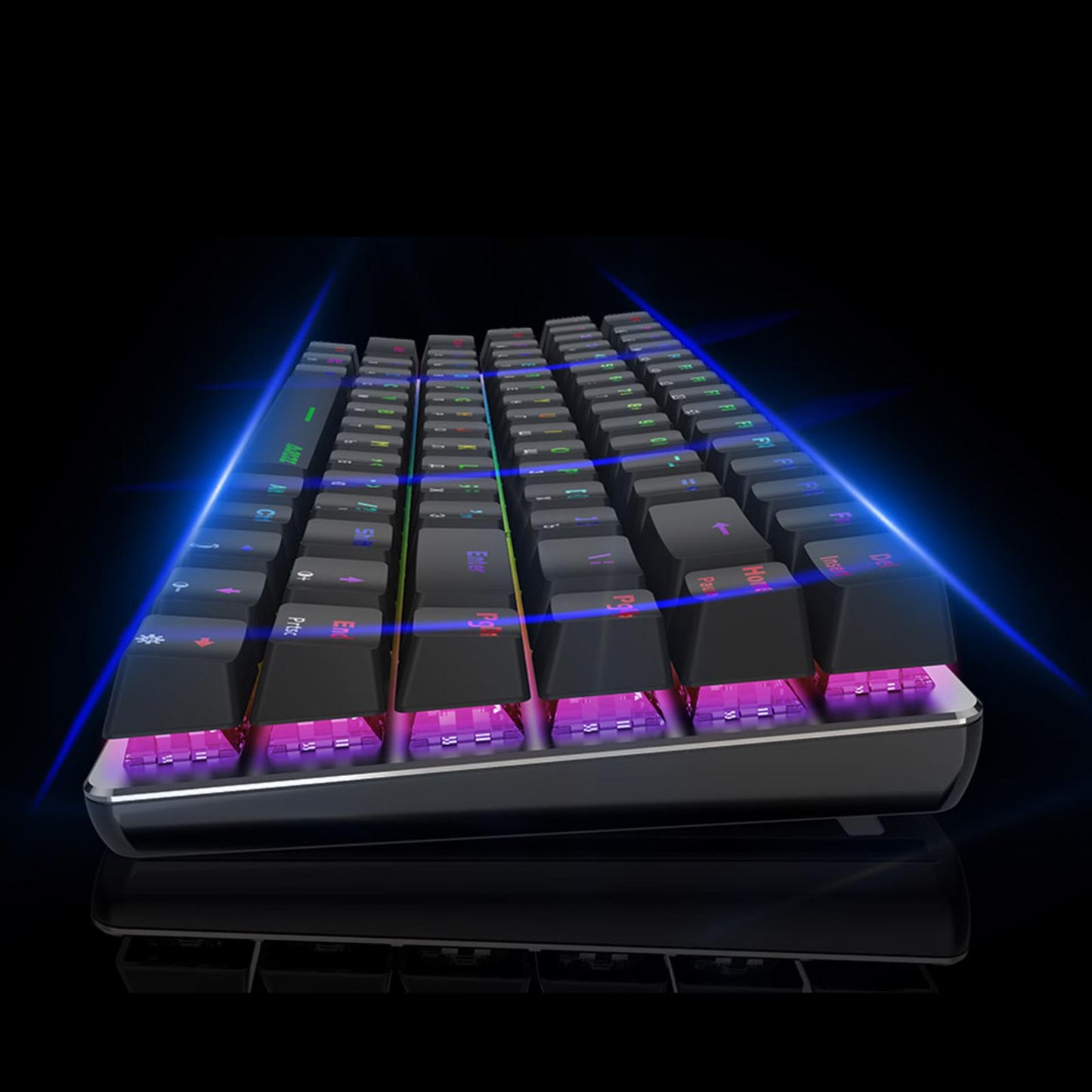 82 Keys Mechanical Keyboard for PC Laptop Home Portable Russian Layout Black Black Shaft