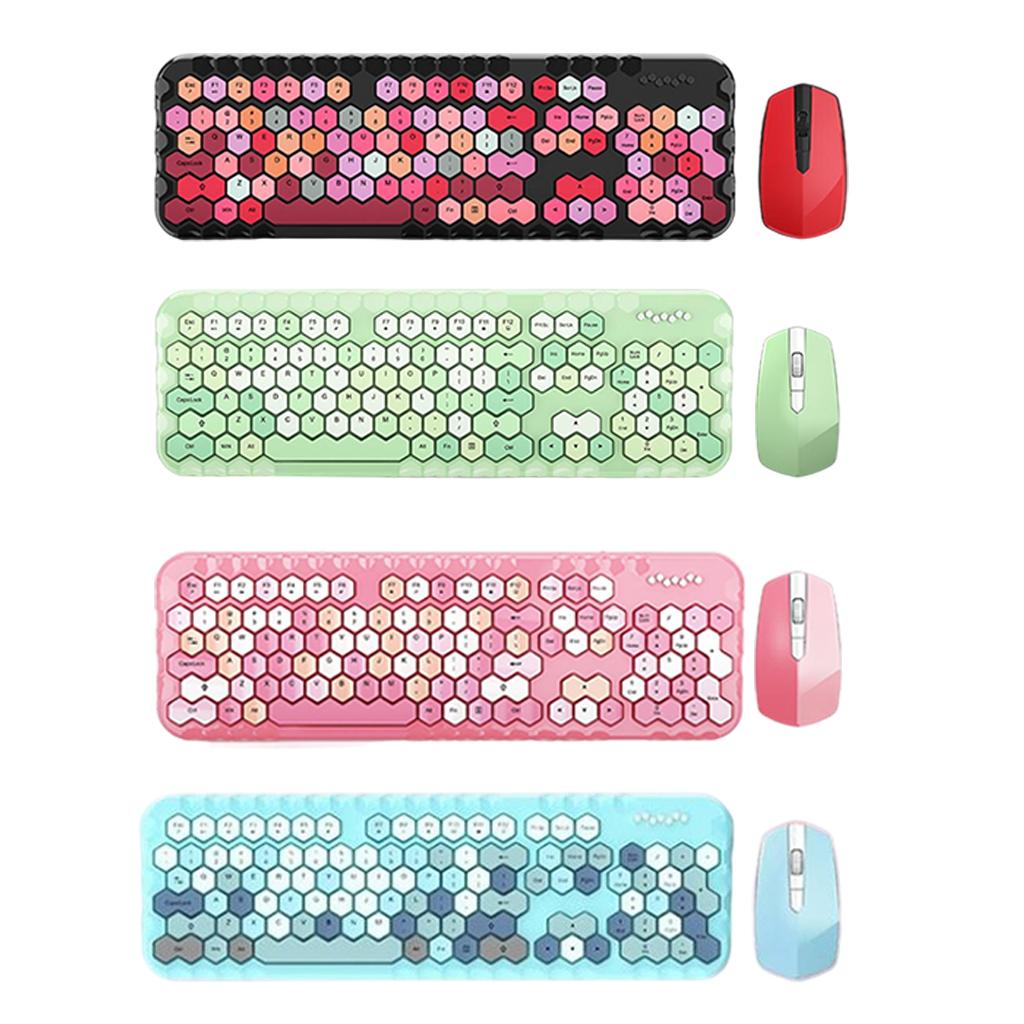 2.4GHz Wireless Keyboard and Mouse set for Mac PC/Laptop Black Mixed Color