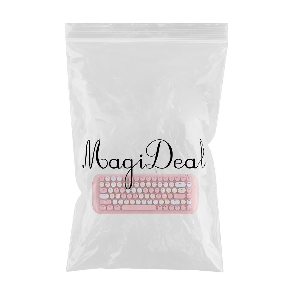 Colorful USB Wired Mechanical Keyboard 84 keys Retro Round Keycaps w/Backlit Pink Mixed