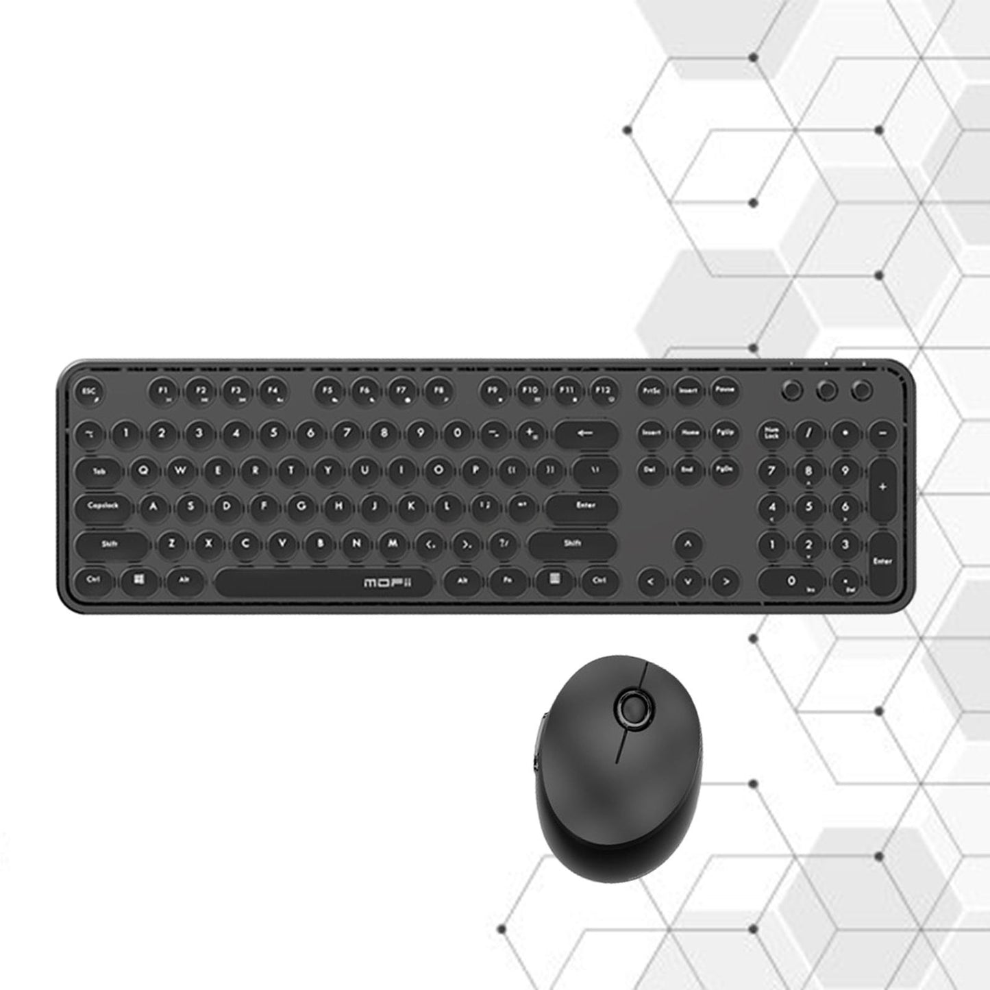 Mini Wireless 2.4G Keyboard with Mouse Combo with Number Pad Black