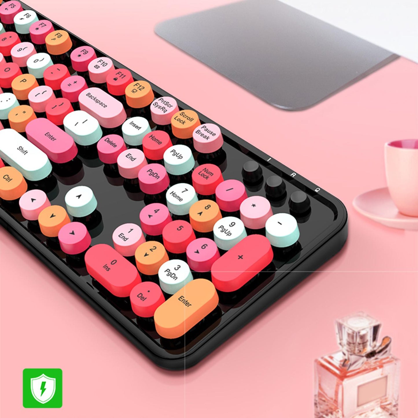 Mini Wireless 2.4G Keyboard with Mouse Combo with Number Pad Colorful