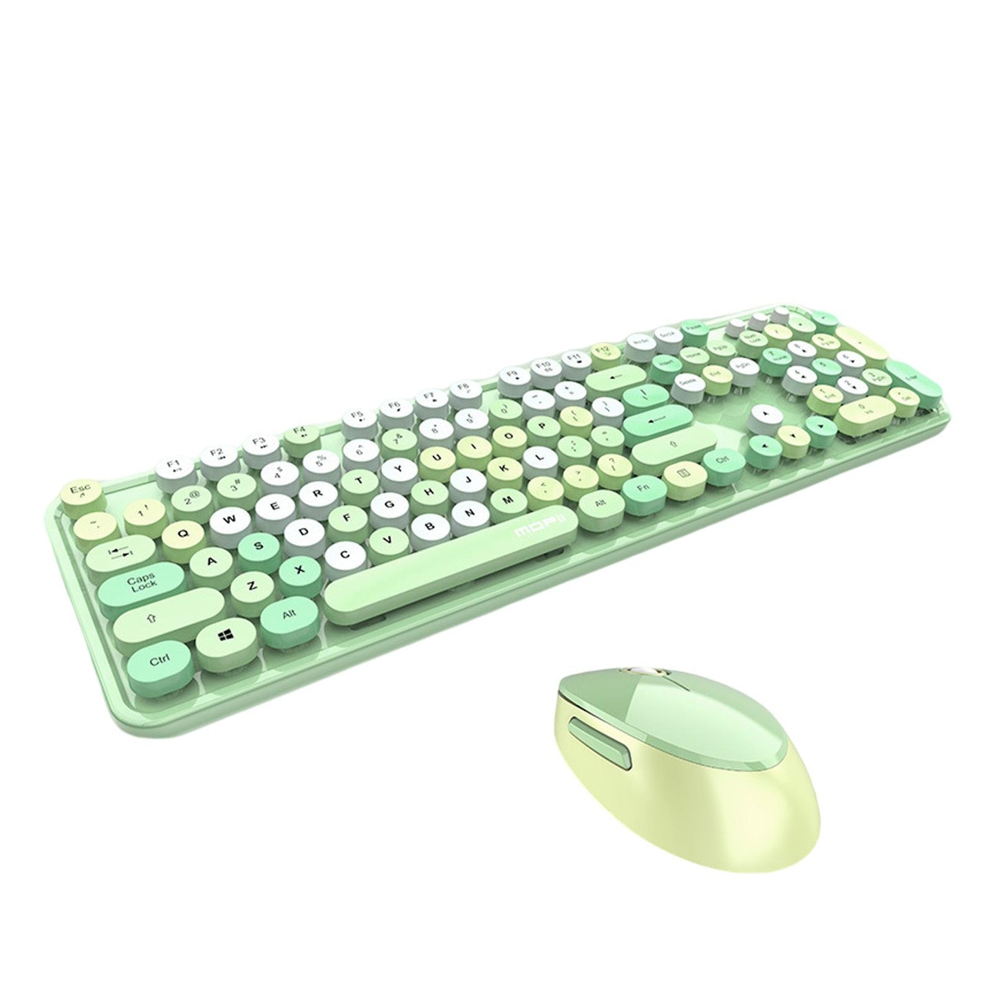 Mini Wireless 2.4G Keyboard with Mouse Combo with Number Pad Green