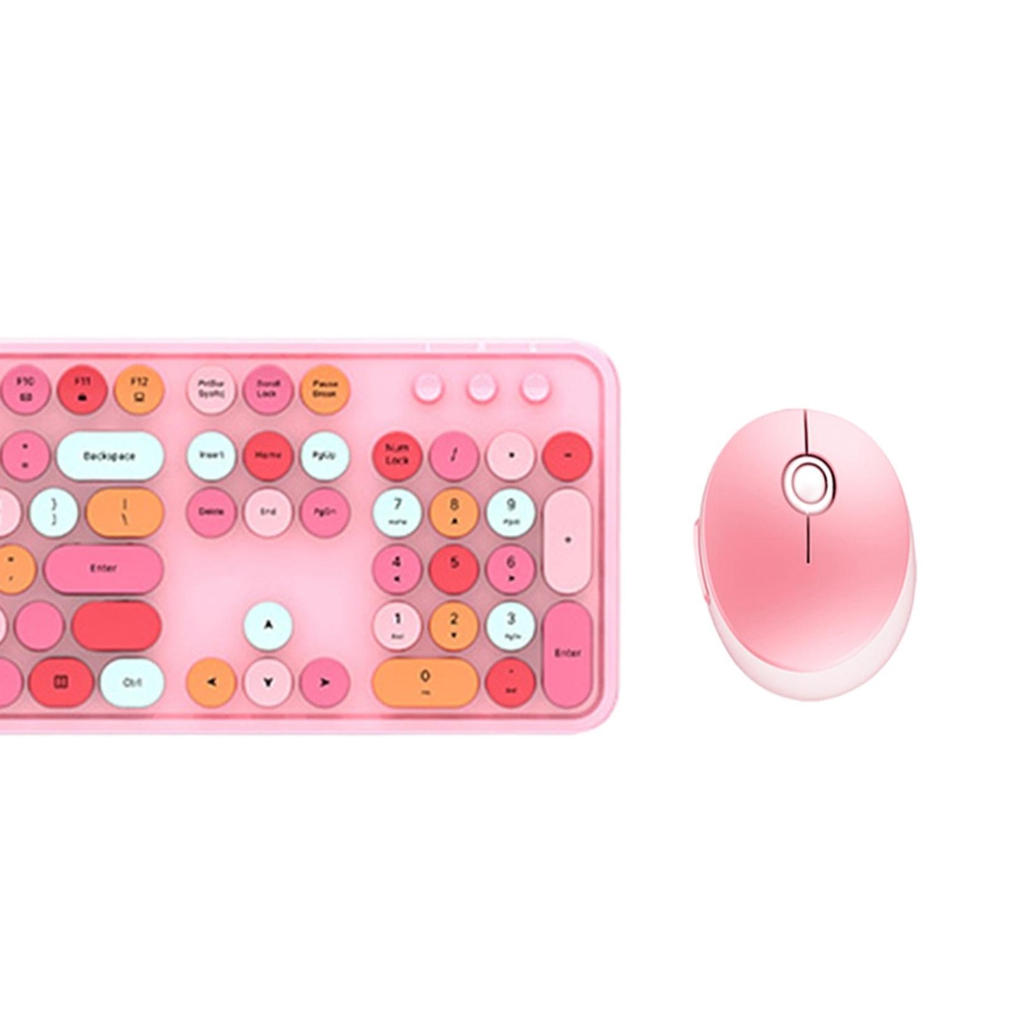Mini Wireless 2.4G Keyboard with Mouse Combo with Number Pad Pink