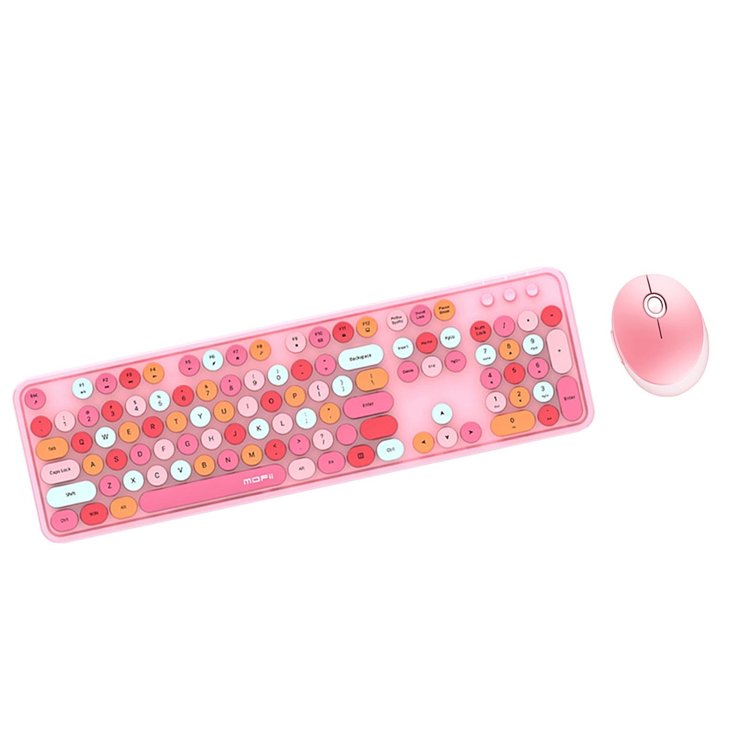 Mini Wireless 2.4G Keyboard with Mouse Combo with Number Pad Pink