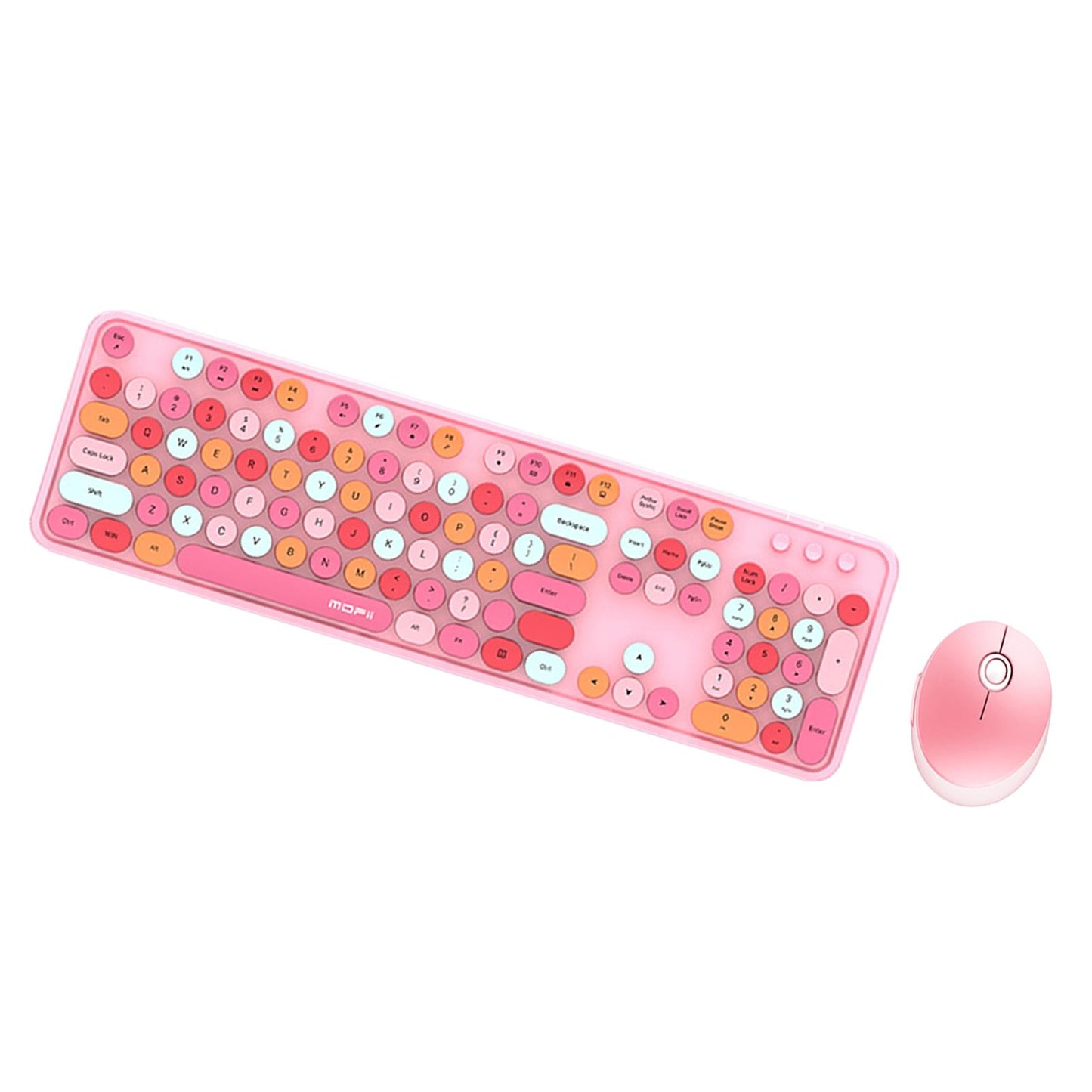 Mini Wireless 2.4G Keyboard with Mouse Combo with Number Pad Pink