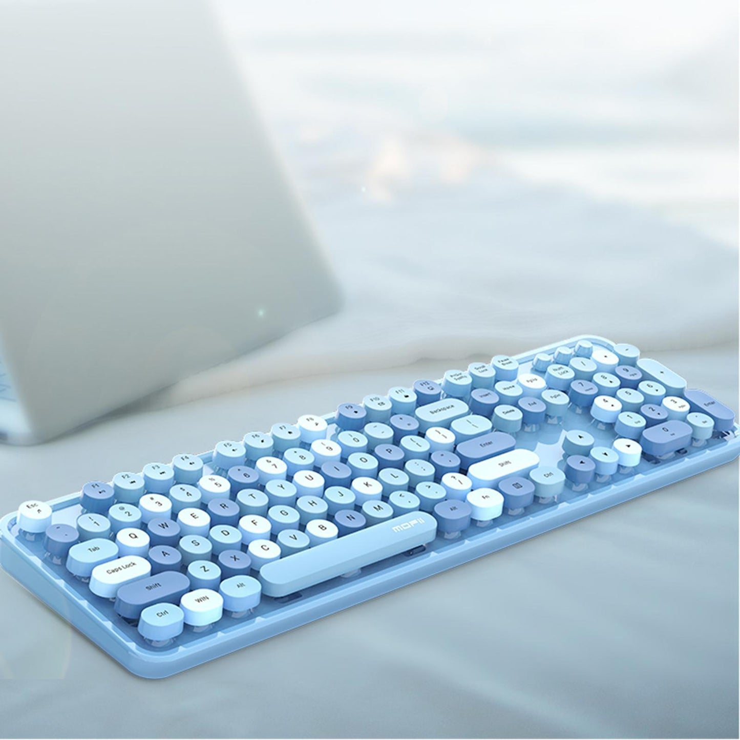 Mini Wireless 2.4G Keyboard with Mouse Combo with Number Pad Blue