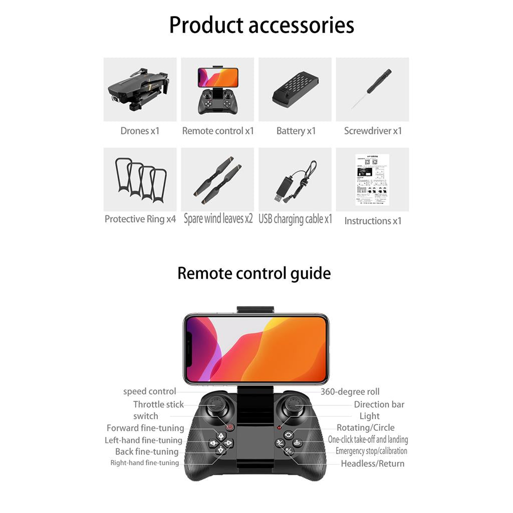 V4 RC Drone WiFi FPV Live Video Quadcopter Helicopter 4K 2 Batteries