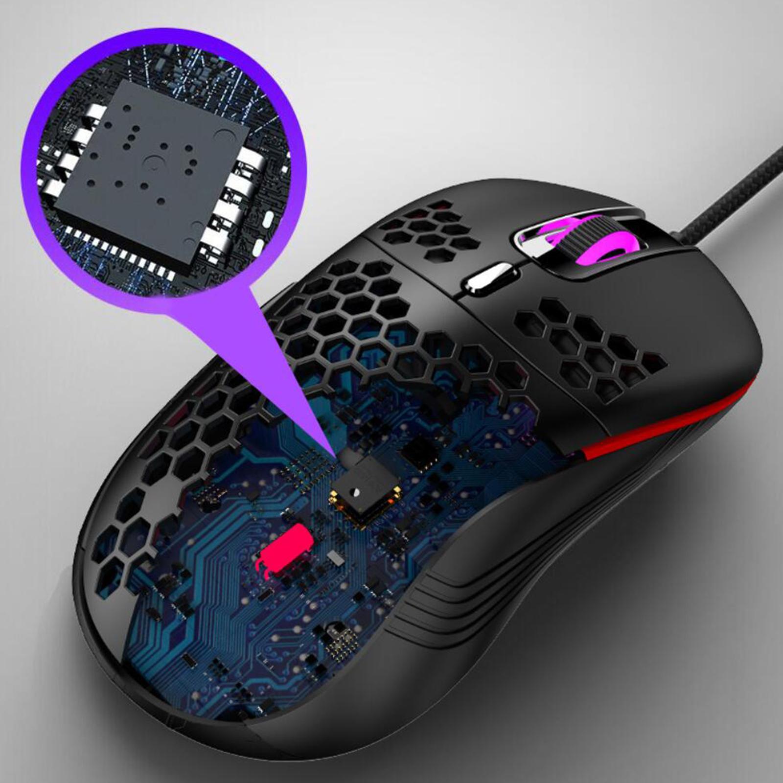 Honeycomb Wired Gaming Mouse RGB Lighting for Desktop PC Universal 6 B ...
