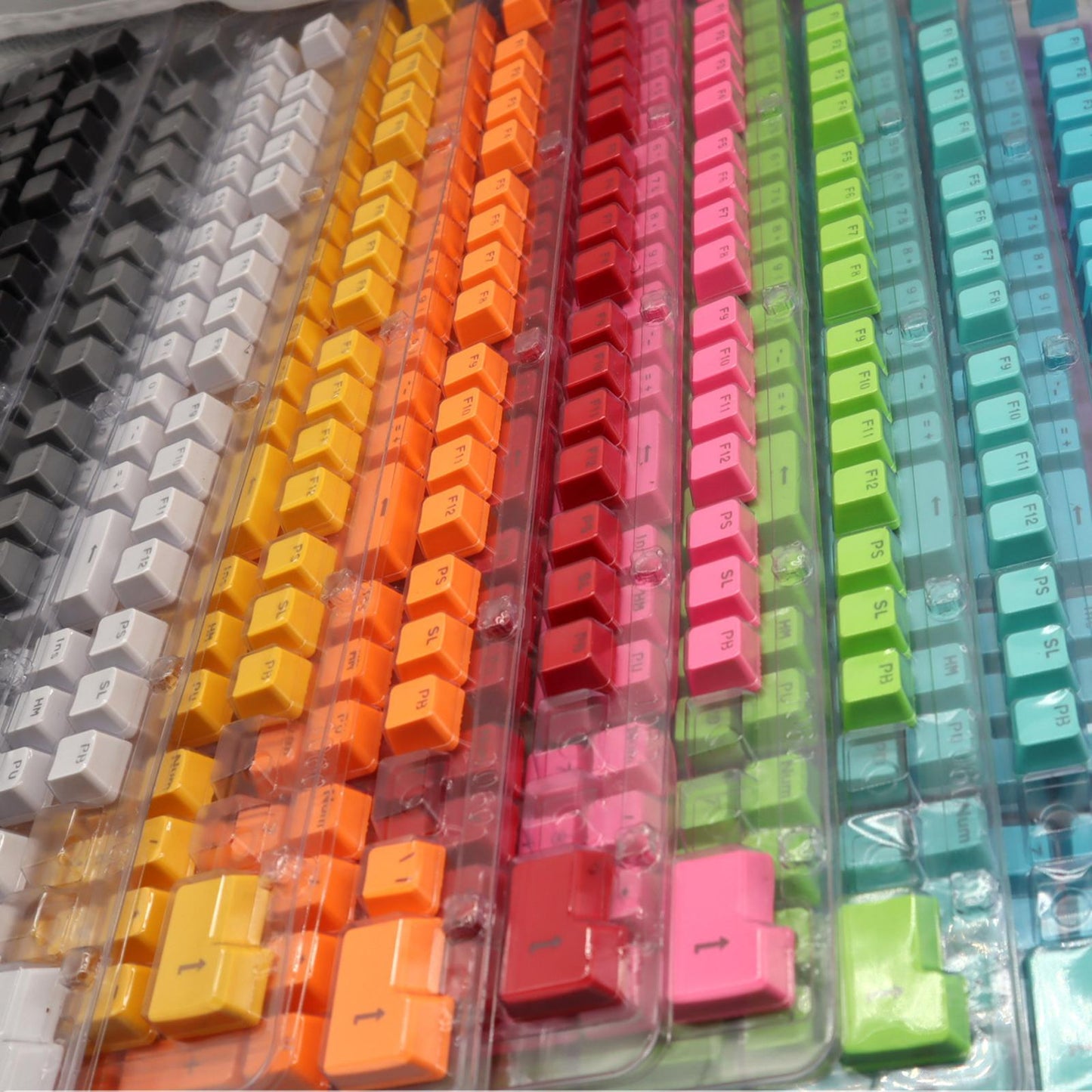 DIY PBT 104 Keys Keycaps for 61 64 72 98 Gaming Mechanical Keyboard  Cyan
