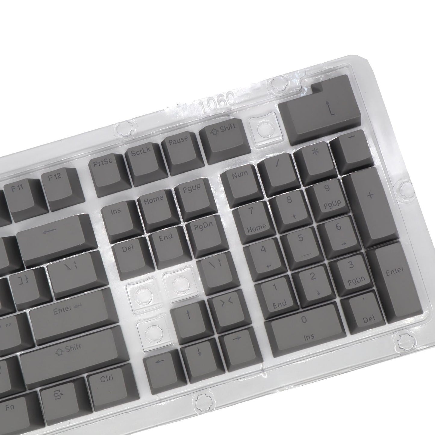 DIY PBT 104 Keys Keycaps for 61 64 72 98 Gaming Mechanical Keyboard  Grey