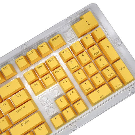 DIY PBT 104 Keys Keycaps for 61 64 72 98 Gaming Mechanical Keyboard  Yellow