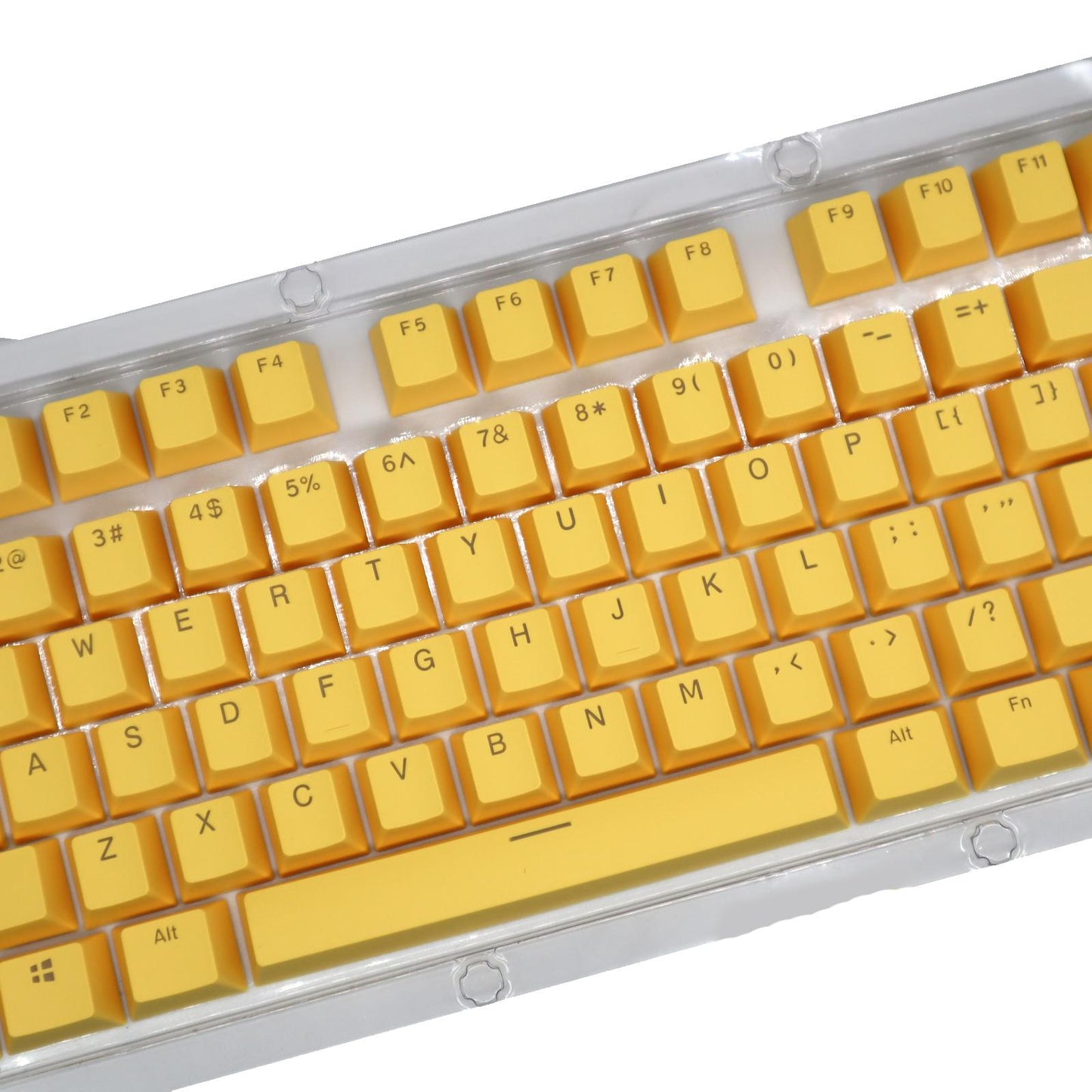 DIY PBT 104 Keys Keycaps for 61 64 72 98 Gaming Mechanical Keyboard  Yellow