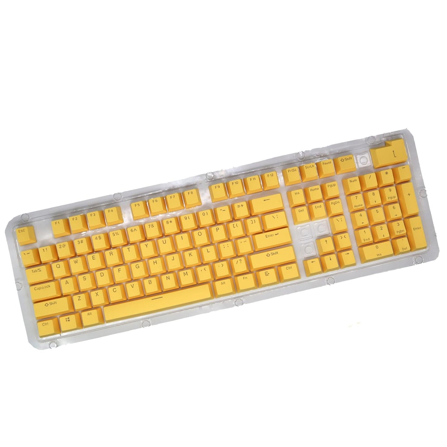 DIY PBT 104 Keys Keycaps for 61 64 72 98 Gaming Mechanical Keyboard  Yellow