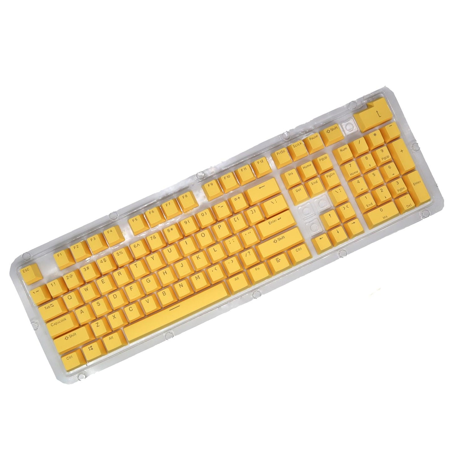 DIY PBT 104 Keys Keycaps for 61 64 72 98 Gaming Mechanical Keyboard  Yellow