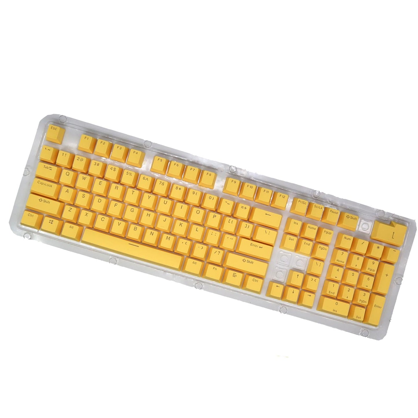 DIY PBT 104 Keys Keycaps for 61 64 72 98 Gaming Mechanical Keyboard  Yellow