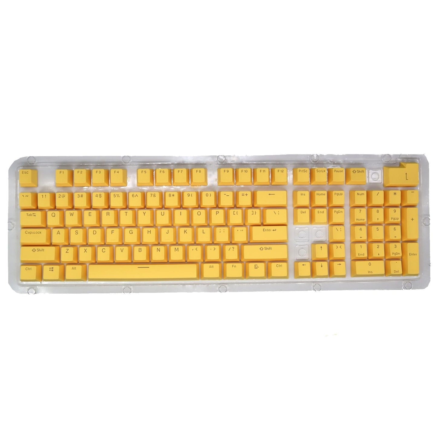 DIY PBT 104 Keys Keycaps for 61 64 72 98 Gaming Mechanical Keyboard  Yellow