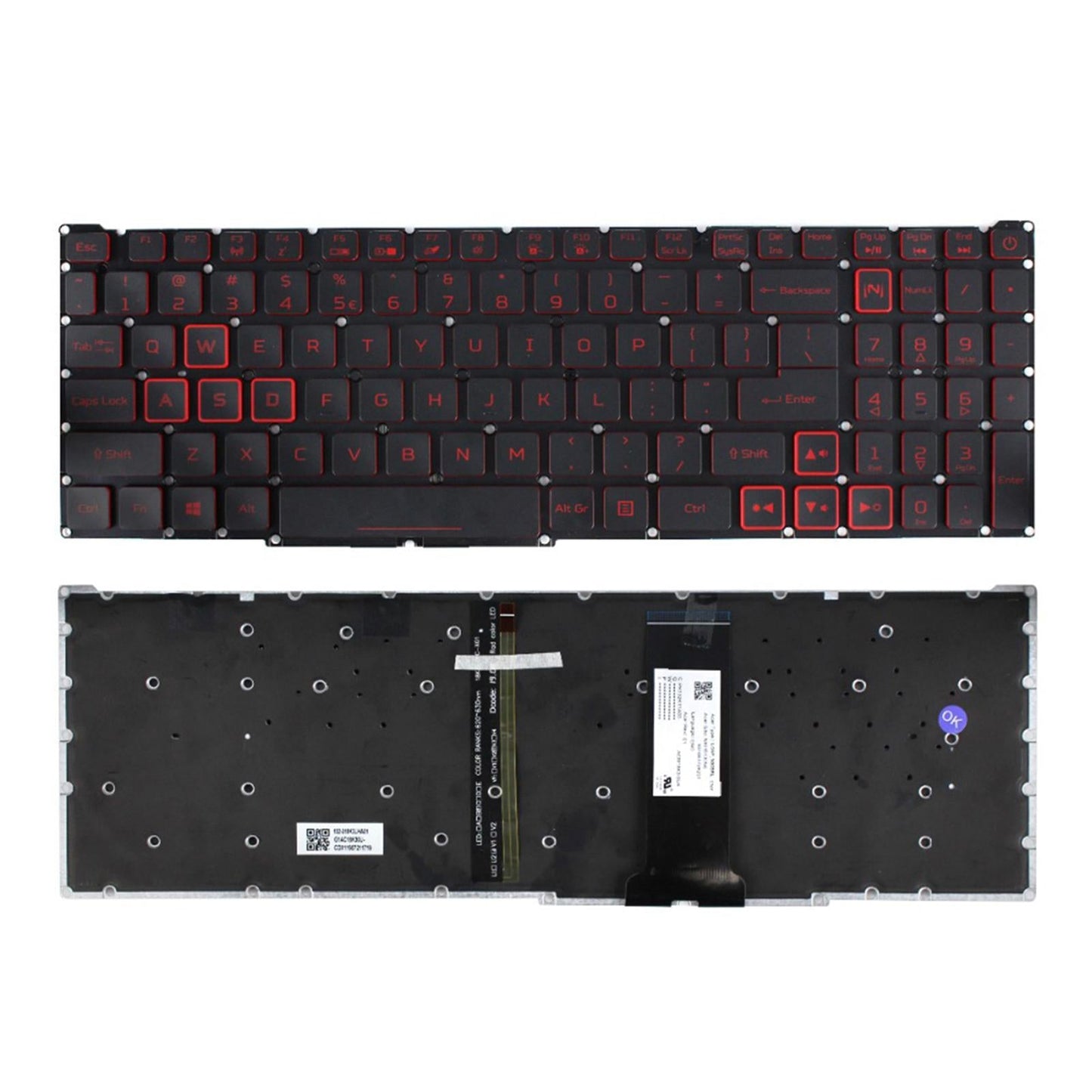 US Keyboard with Backlit LG5P for Nitro 5 AN51554 AN515-52 AN515-53 Laptops