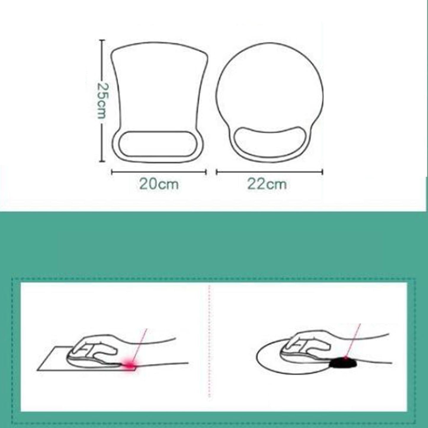 Silicone Mouse Pad w/ Wrist Support Set Guard Bracer for Computers Laptop