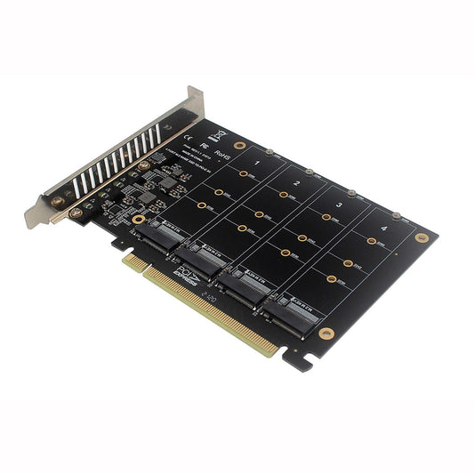 4 Ports PCIe to M.2 NVME Adapter M Key For Desktop PCI-e M.2 NVMe SSD 2240