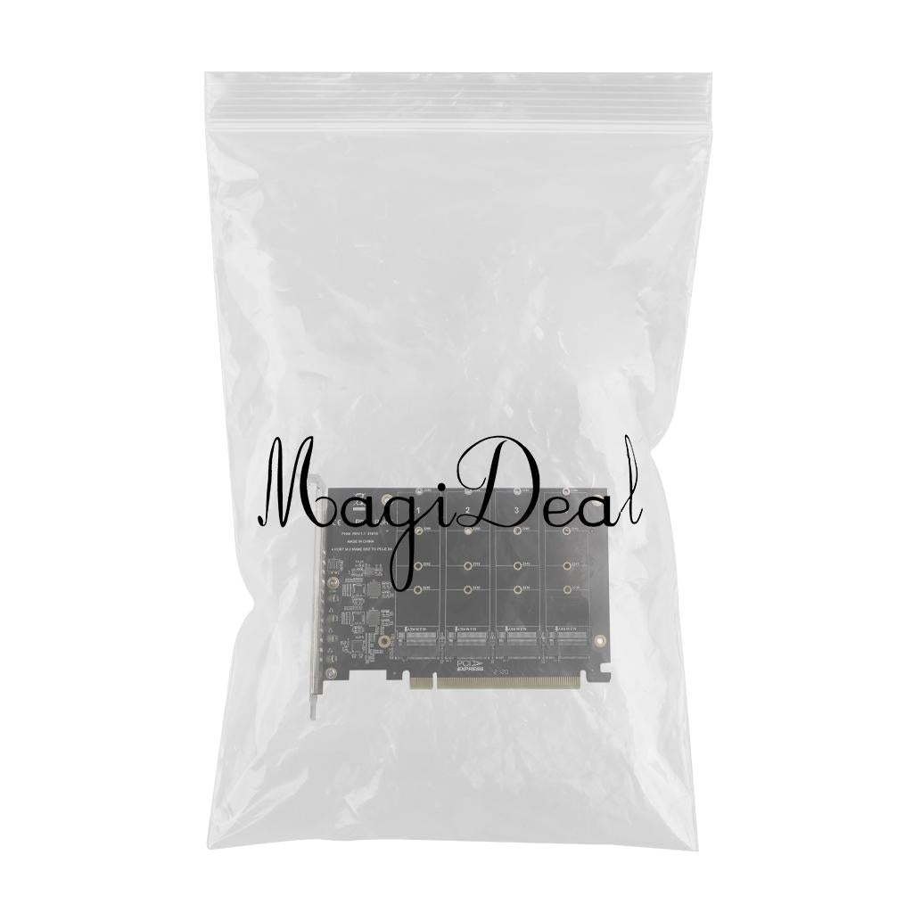 4 Ports PCIe to M.2 NVME Adapter M Key For Desktop PCI-e M.2 NVMe SSD 2240