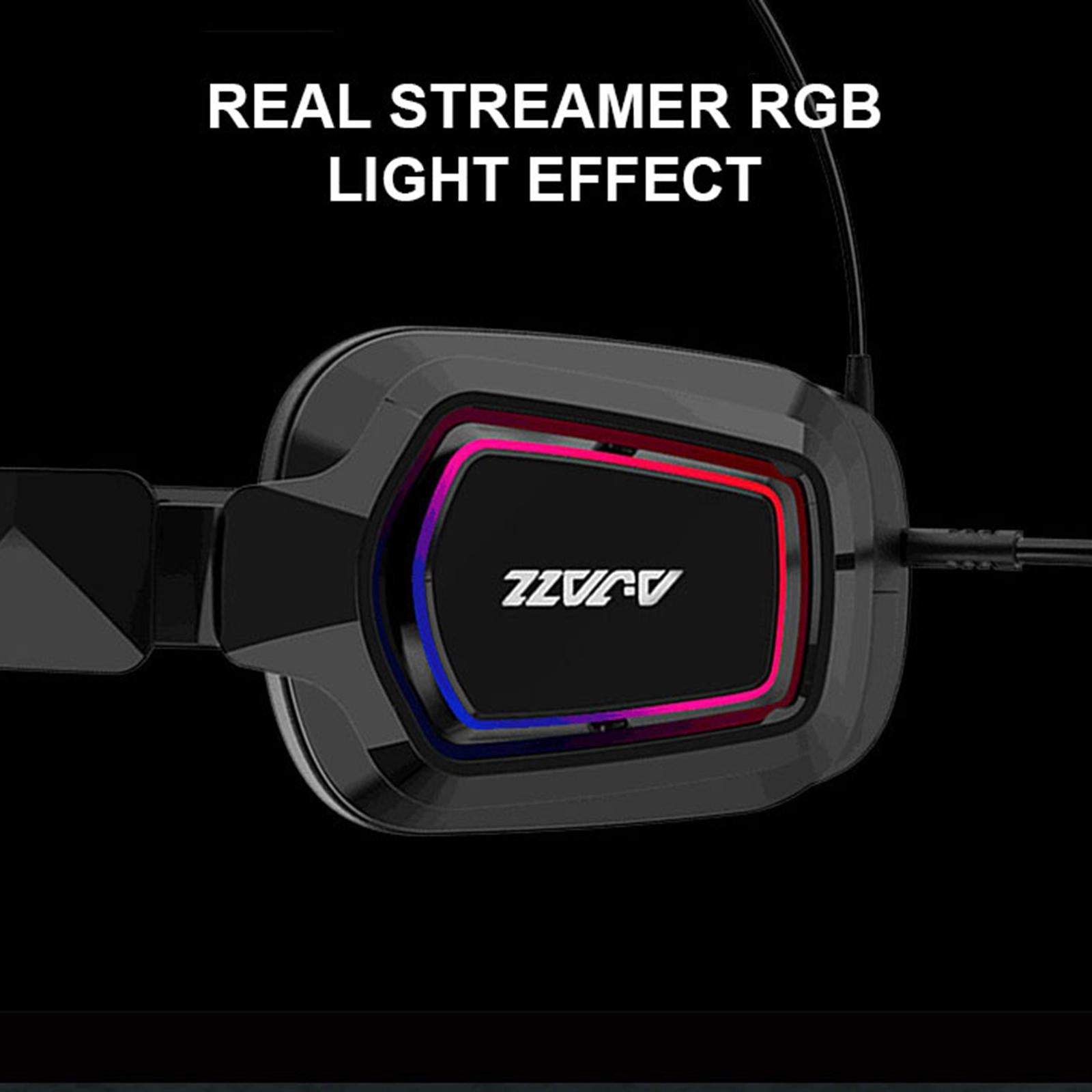 LED Colorful Over Ear Gaming Headset Headphones with Mic Pink 7.1 Channel