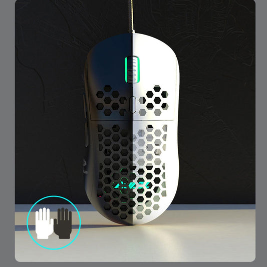 380R RGB Gaming Mouse Wired Honeycomb Design for Laptop Breathable 65g Black