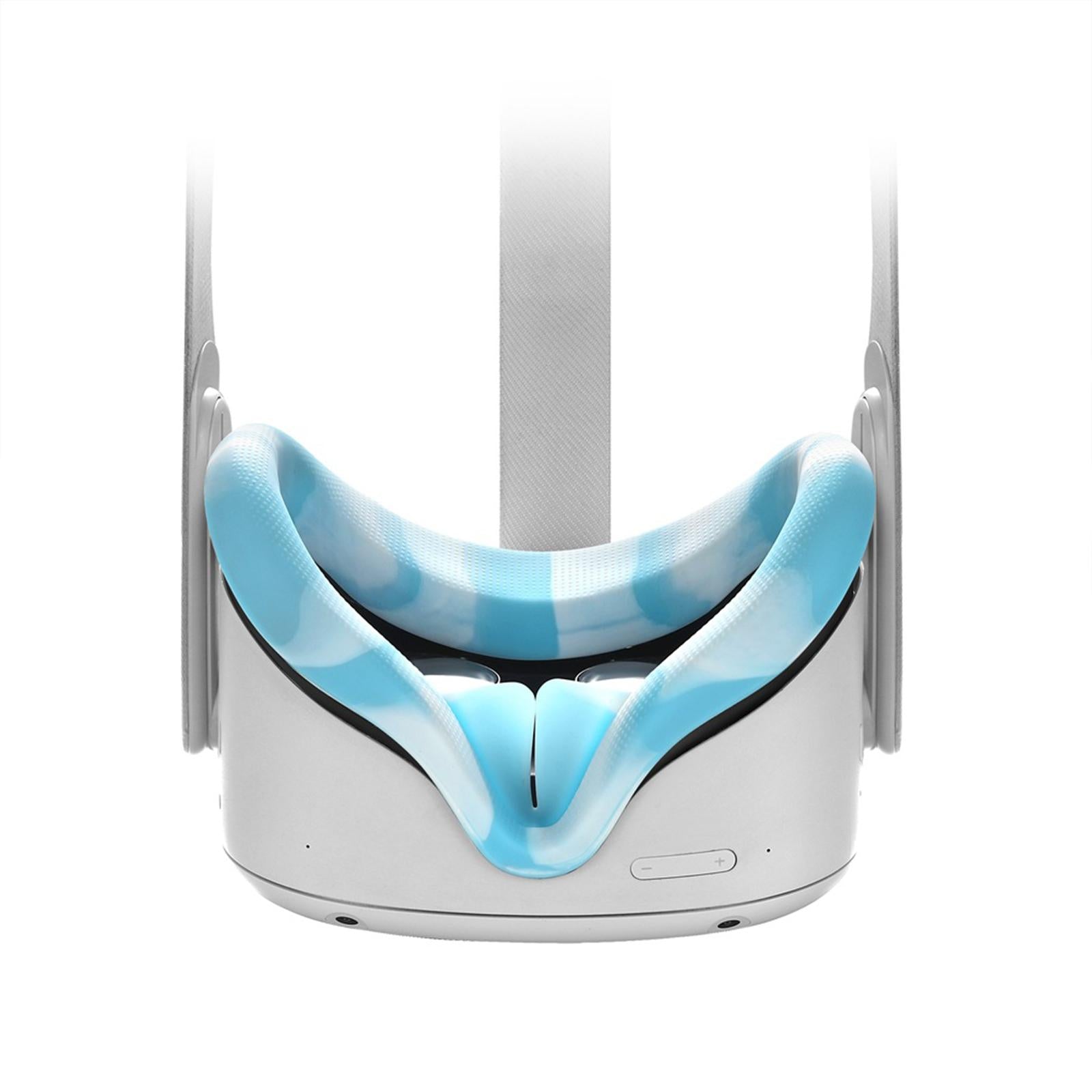 VR Face Silicone Cover Cushion Eye Pad for Quest 2 VR Headset White Blue