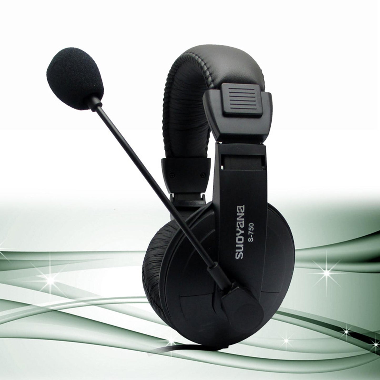 Over-Ear Gaming Headphone with Mic 3.5mm Bass Surround for Laptop  Black