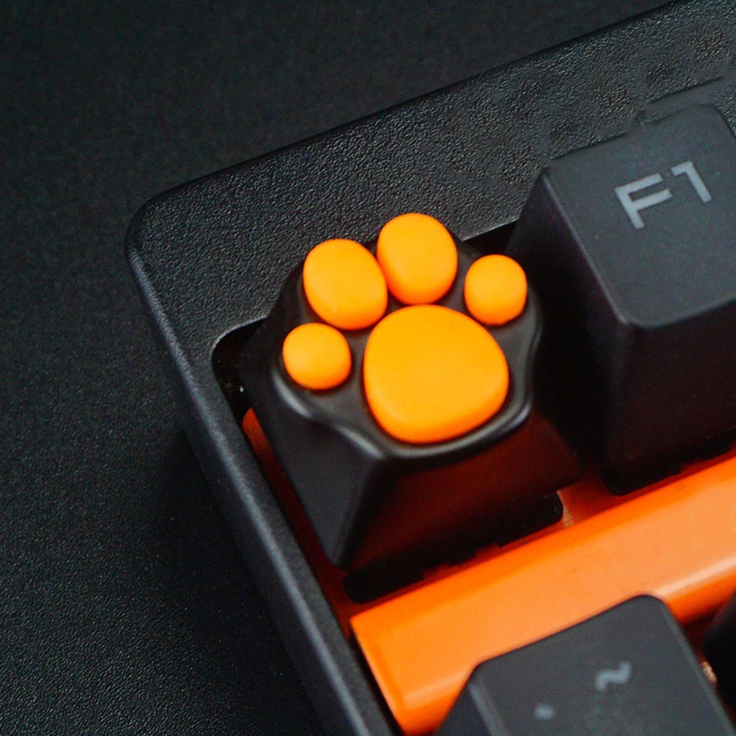 Cat Paw Keycaps Cat Claw Keycap for Keyset Creative Gaming Black Orange