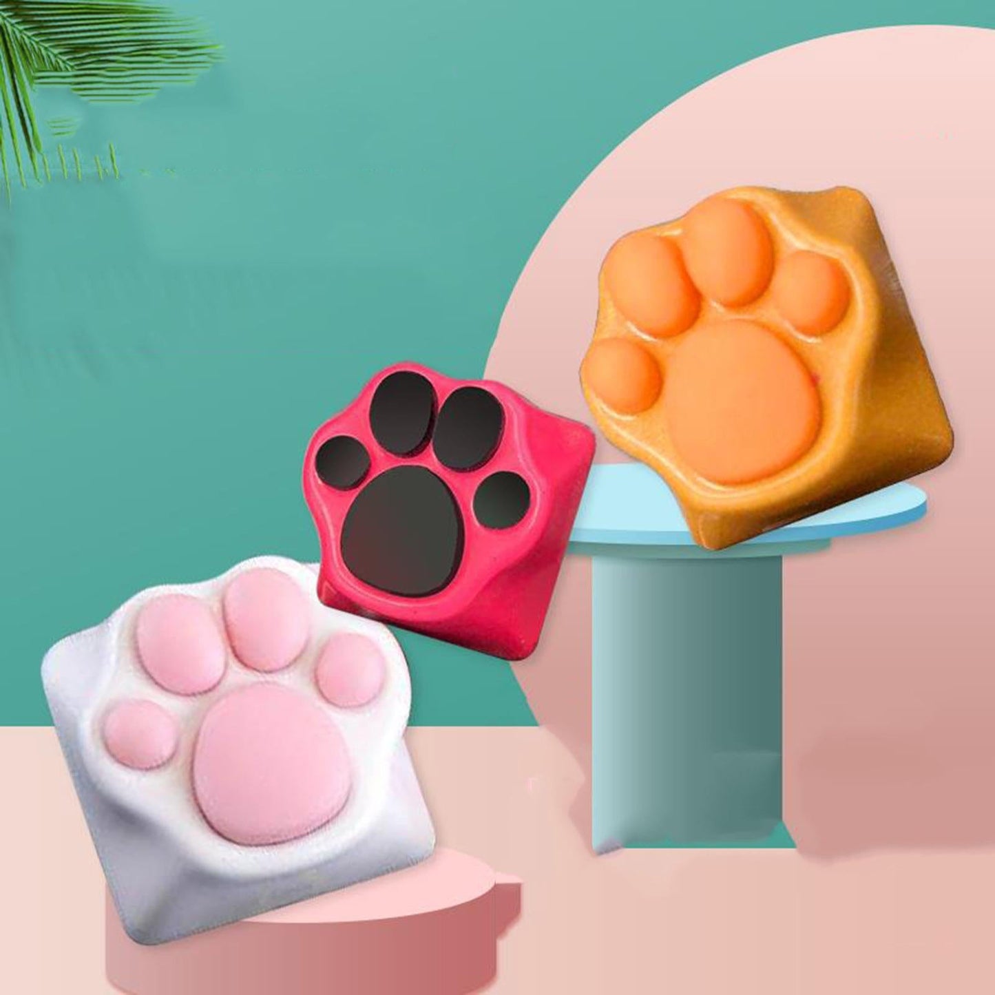 Keycaps Machinery for Keyset Game Players Lovely Pattern Gaming Keyboard Orange Pink