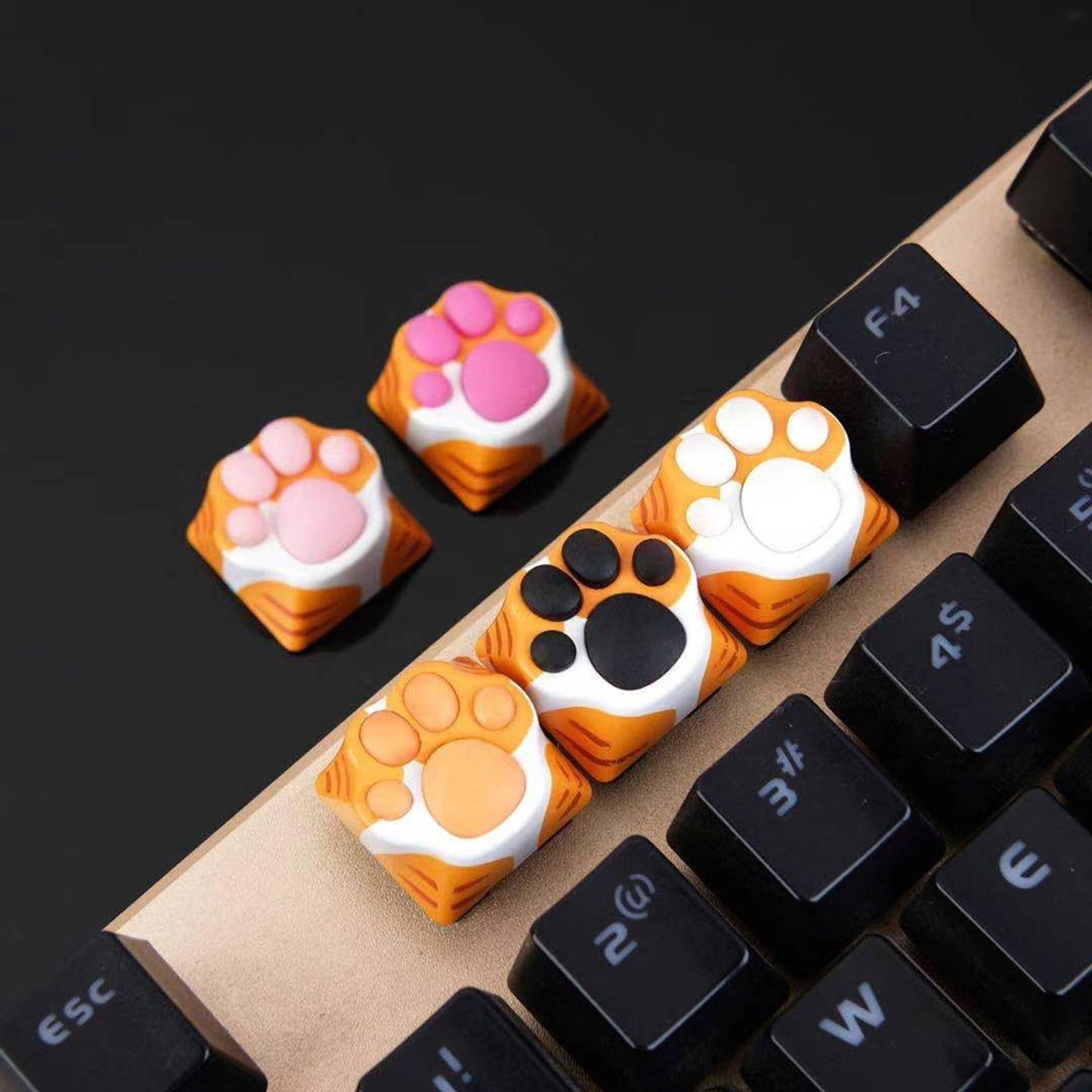 Metal Keycaps for Keyset Keyboard Cute Creative Gaming White Yellow Orange