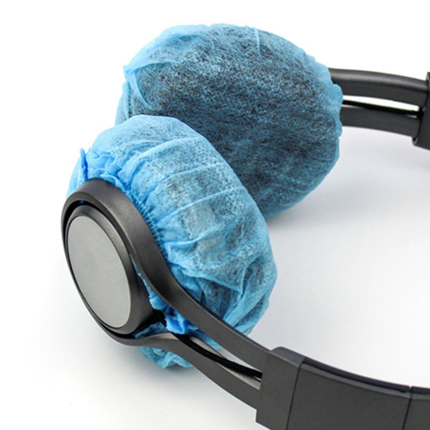 200pcs Headphone Headset Cotton Ear Pads Cover Cushion Dustproof 80-125mm Blue L