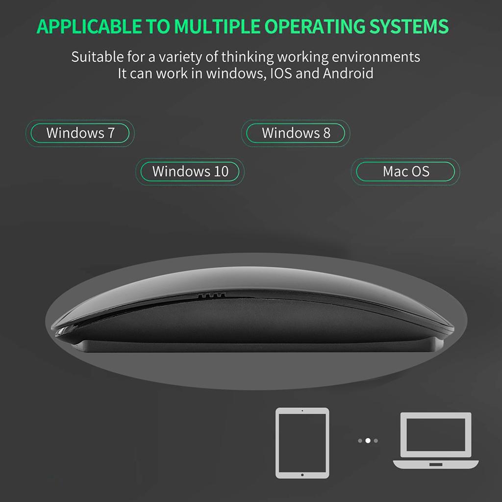 2.4G Wireless Mouse Multi-Touch Portable for PC Laptop Computer  Black