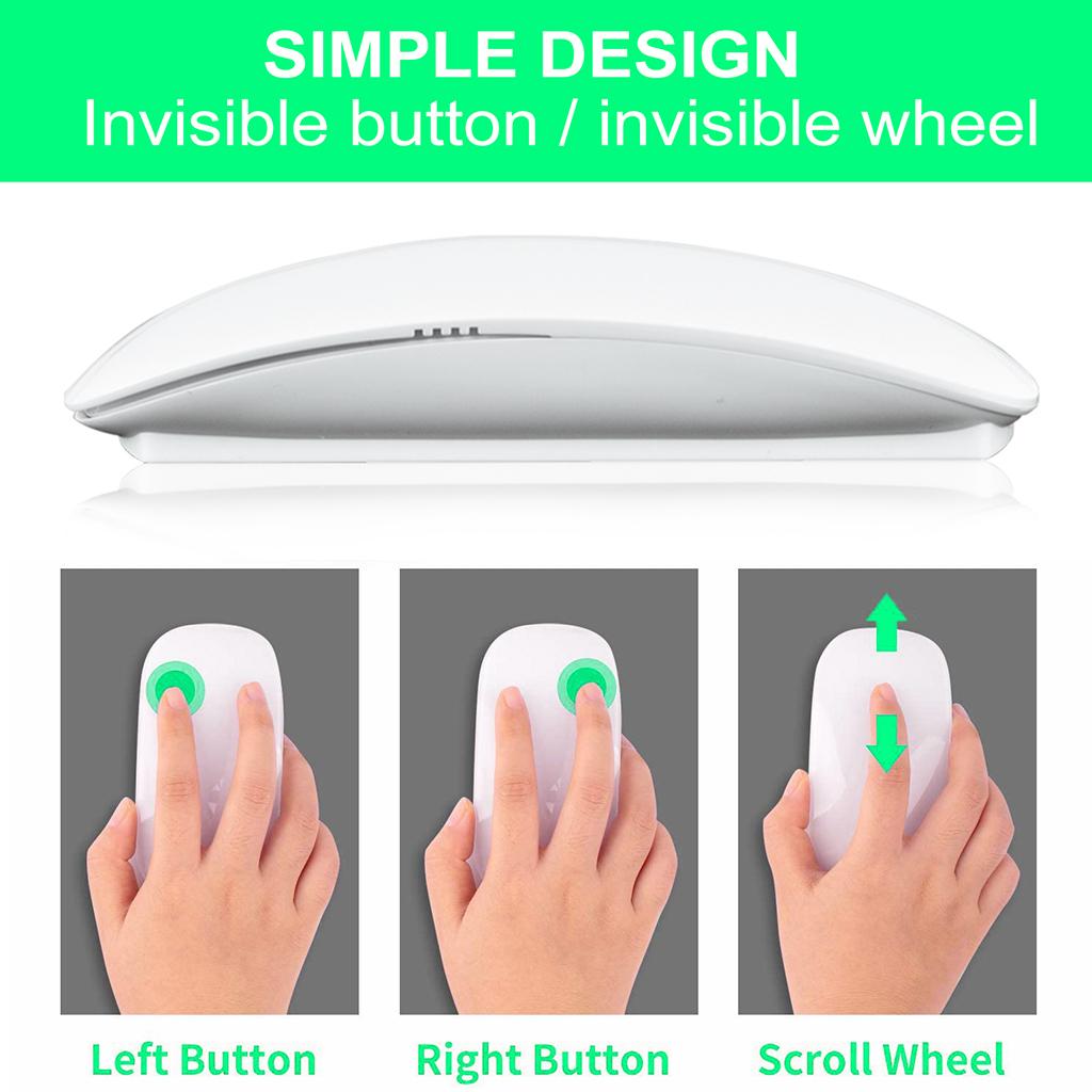 2.4G Wireless Mouse Multi-Touch Portable for PC Laptop Computer  Black