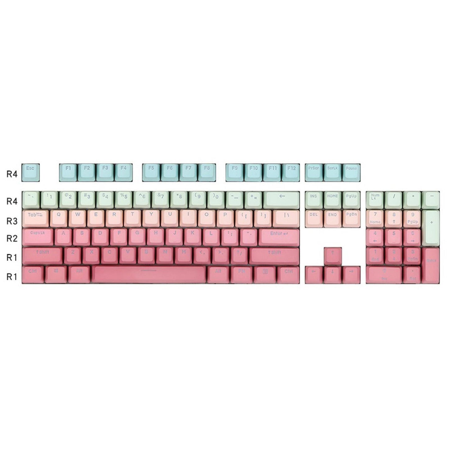 DIY PBT 104 Keys Keycaps for 68 Mechanical Keyboard Exquisite top printed