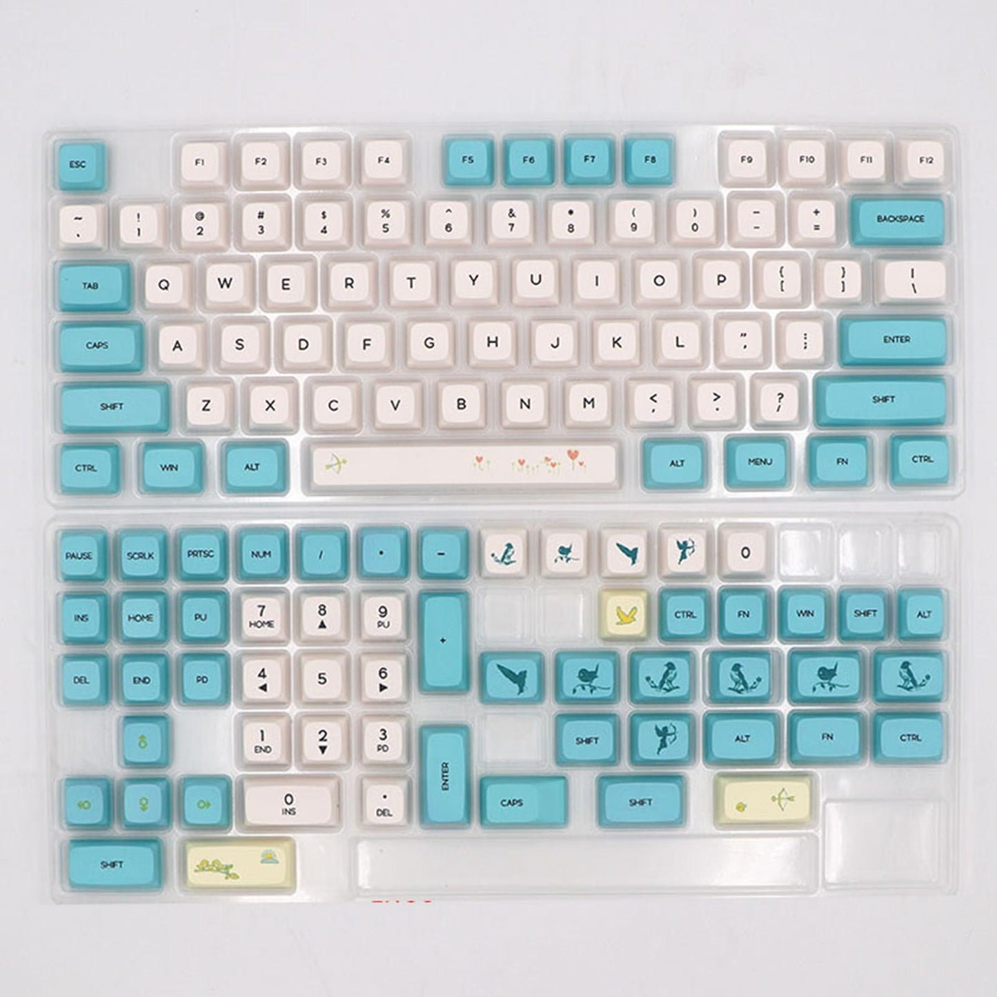 129-Key PC Gaming Mechanical Keyboard Keycaps PBT Keycaps Office Supplies
