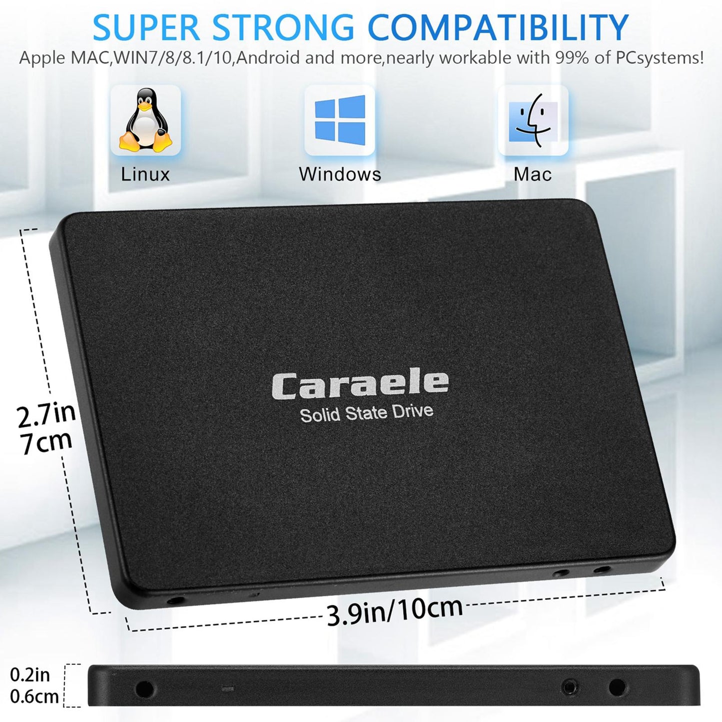 SSD 2.5" 512GB SATA III Internal Solid State Drive for Notebook Efficient