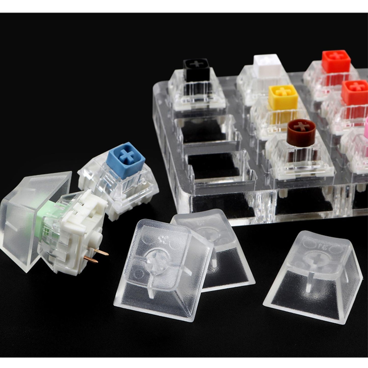 12-Key Clear Switches Tester for Kailh Box DIY Blank Keycaps Accessories