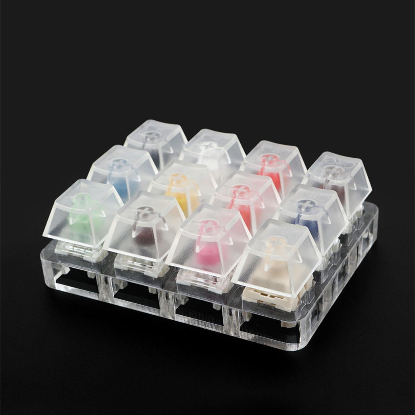 12-Key Clear Switches Tester for Kailh Box DIY Blank Keycaps Accessories