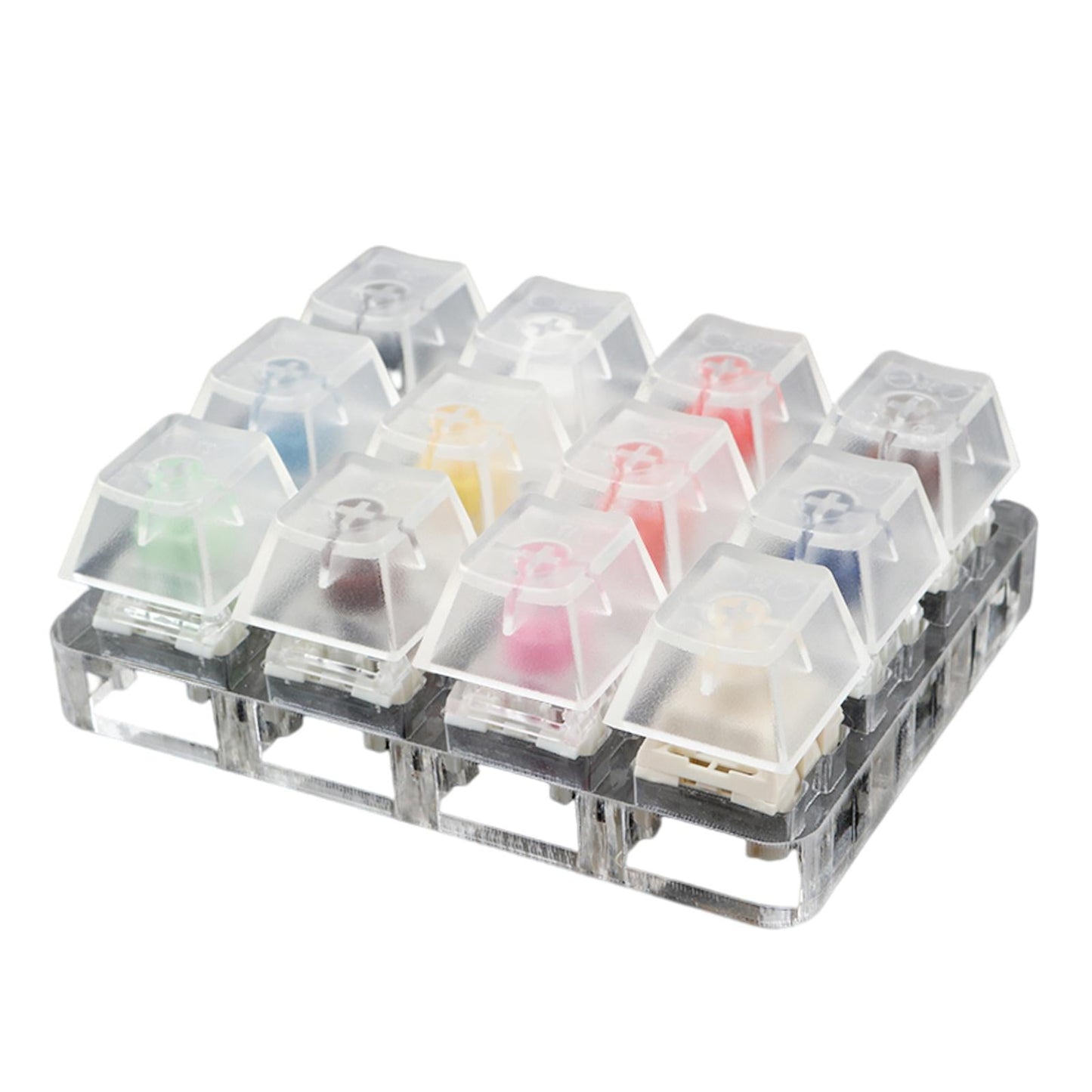 12-Key Clear Switches Tester for Kailh Box DIY Blank Keycaps Accessories