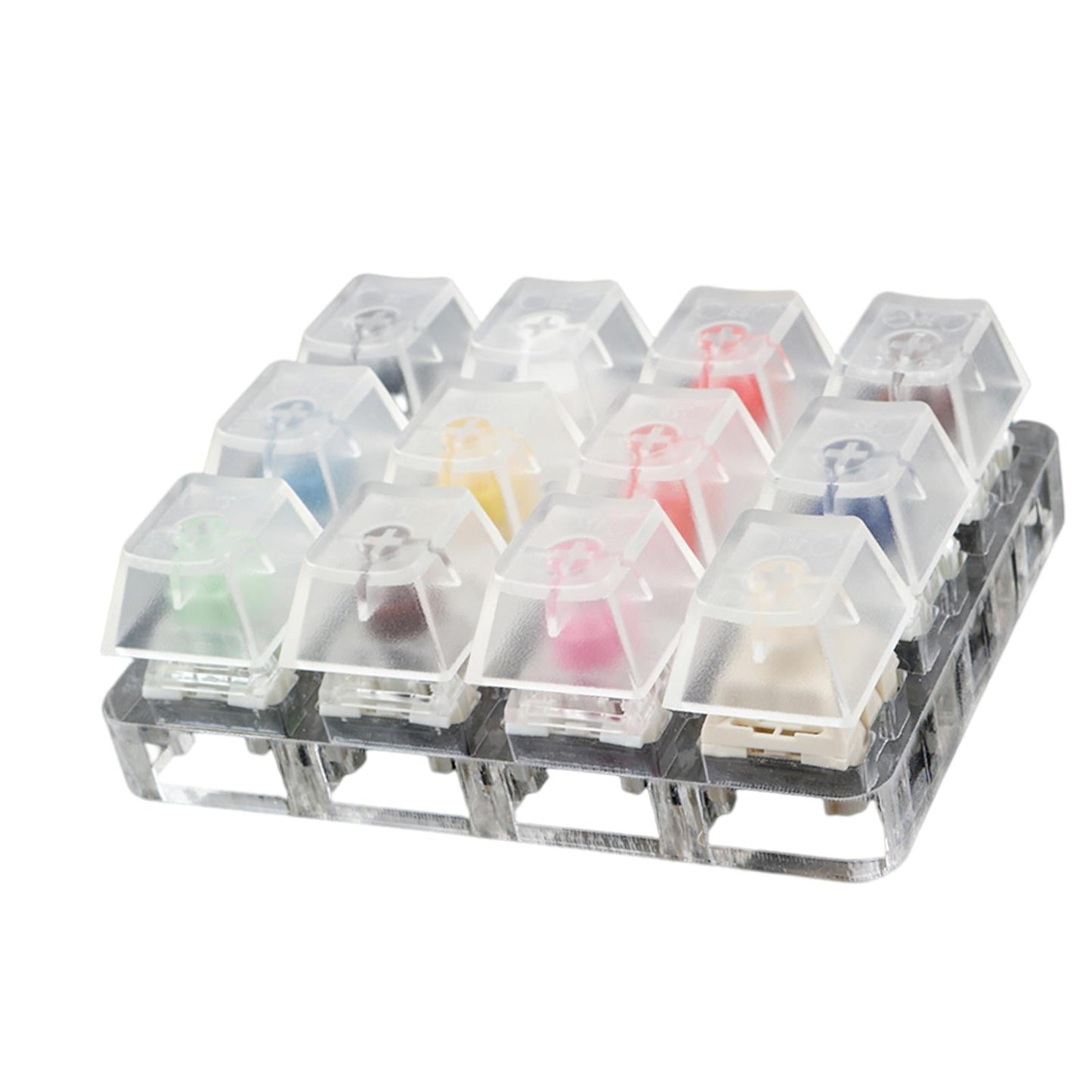 12-Key Clear Switches Tester for Kailh Box DIY Blank Keycaps Accessories
