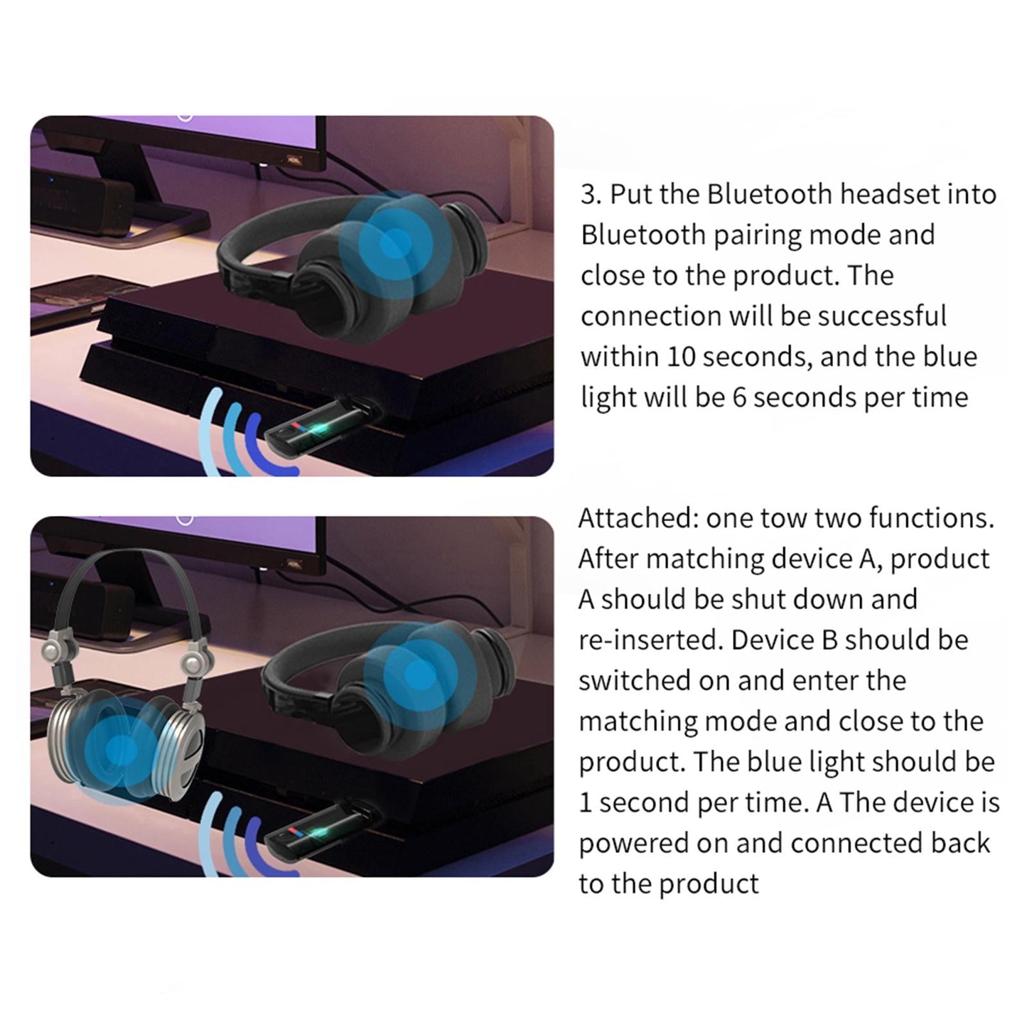 Mini Bluetooth Adapter Dual Mode for Desktop Laptop Support SRC and SNK