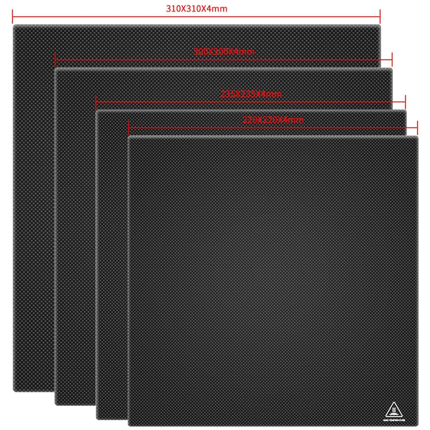 3D Printer Glass Platform Tempered Plate for A8 A6 A2 ET4 Model 310x310x4mm
