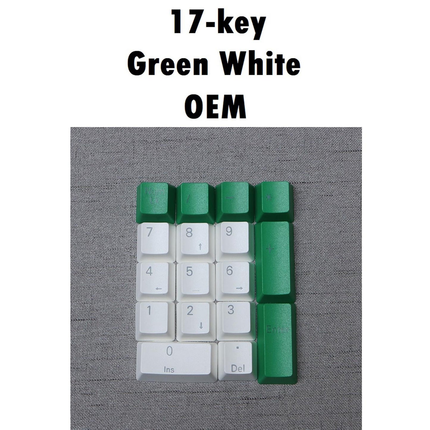 Mechanical Keyboard Numeric Keycaps Layout Dustproof Waterproof Office 17Key for OEM  Green White