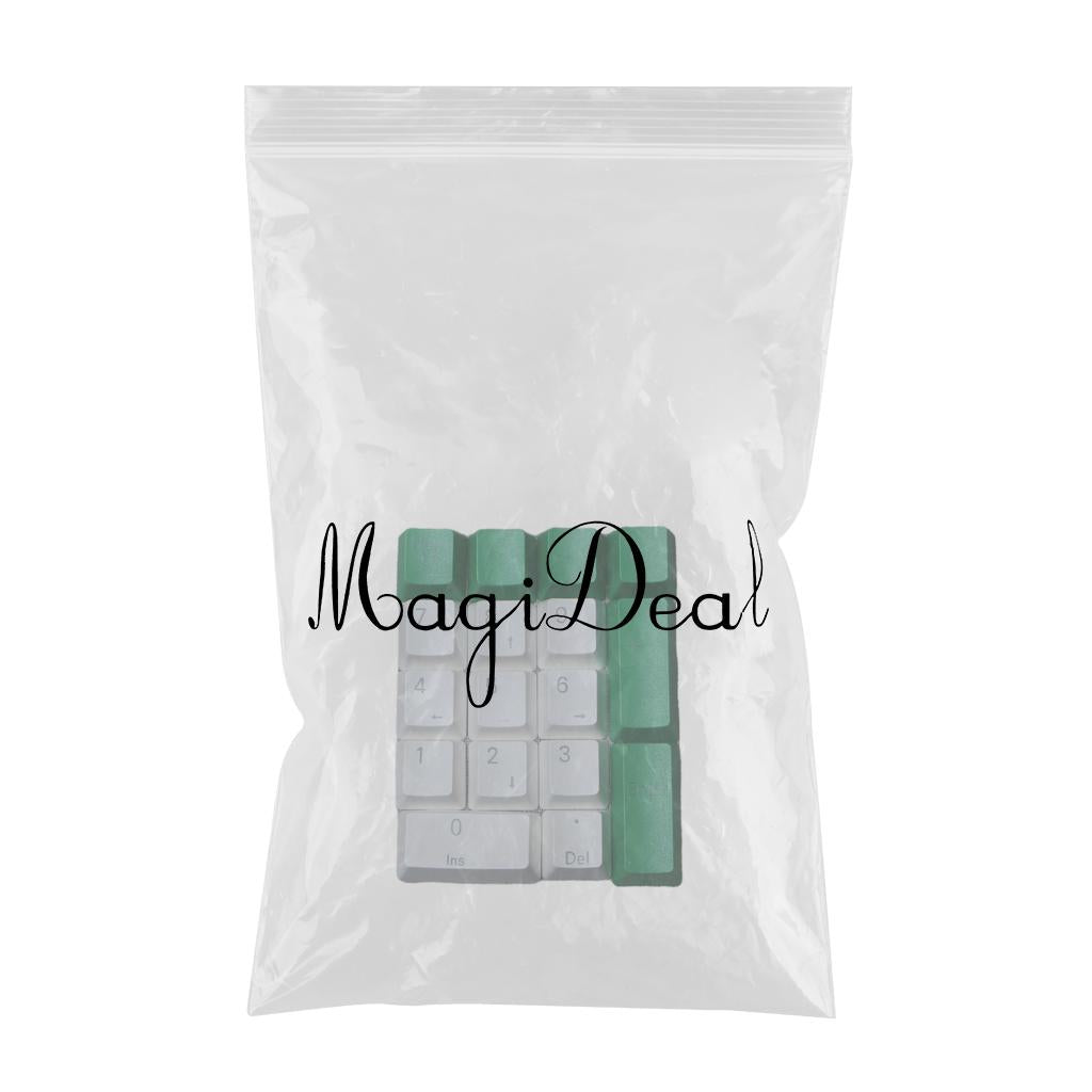 Mechanical Keyboard Numeric Keycaps Layout Dustproof Waterproof Office 17Key for OEM  Green White