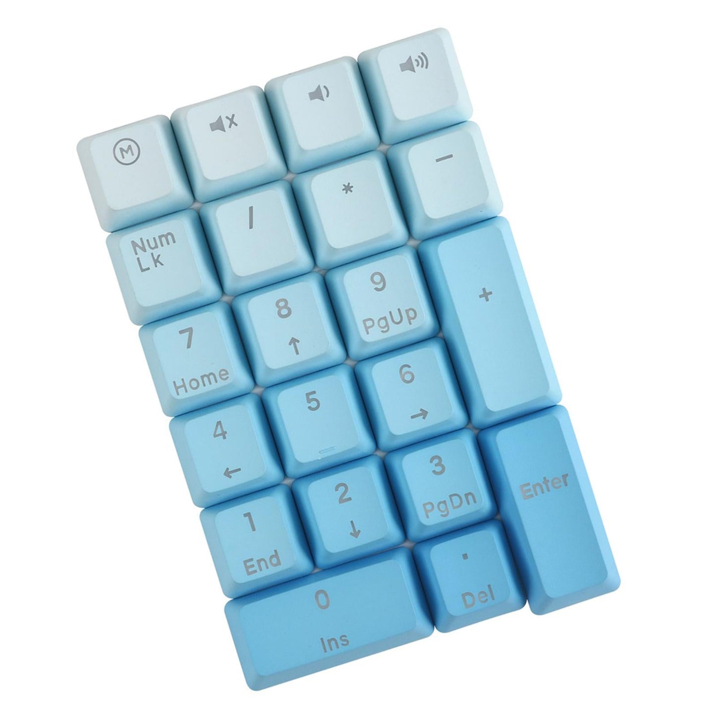 Mechanical Keyboard Numeric Keycaps Layout Dustproof Waterproof Office 21Key for OEM  Gradient Blue