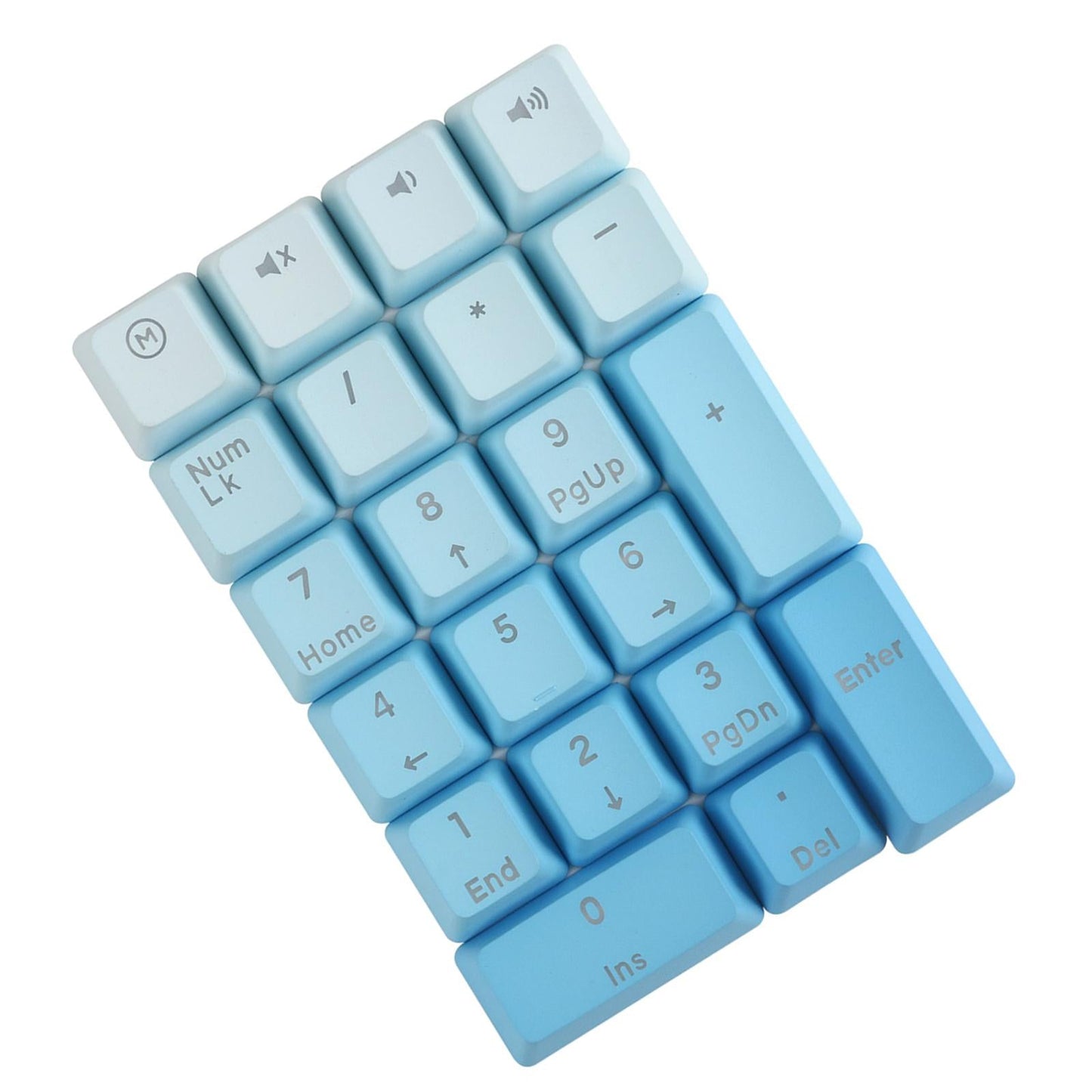 Mechanical Keyboard Numeric Keycaps Layout Dustproof Waterproof Office 21Key for OEM  Gradient Blue
