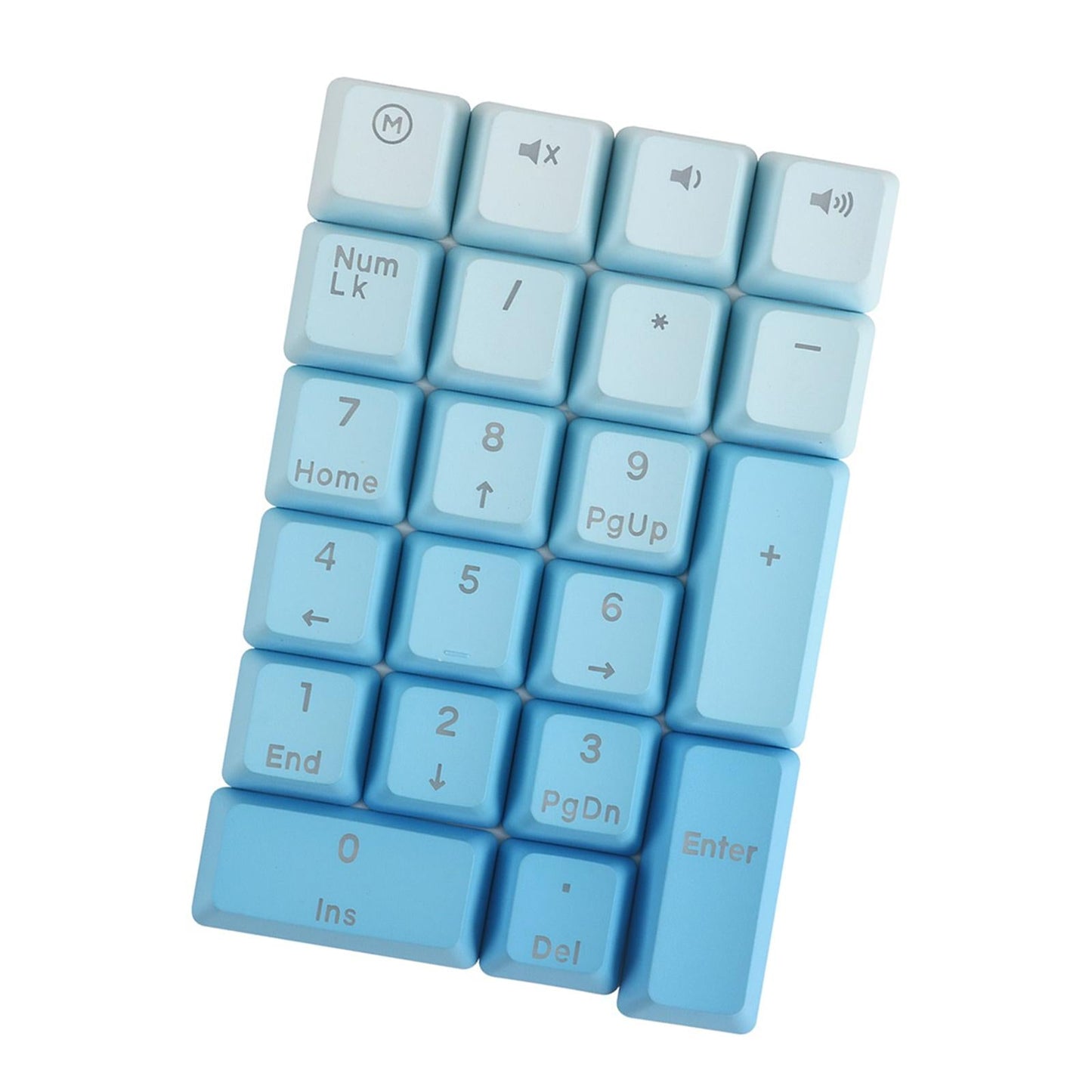 Mechanical Keyboard Numeric Keycaps Layout Dustproof Waterproof Office 21Key for OEM  Gradient Blue