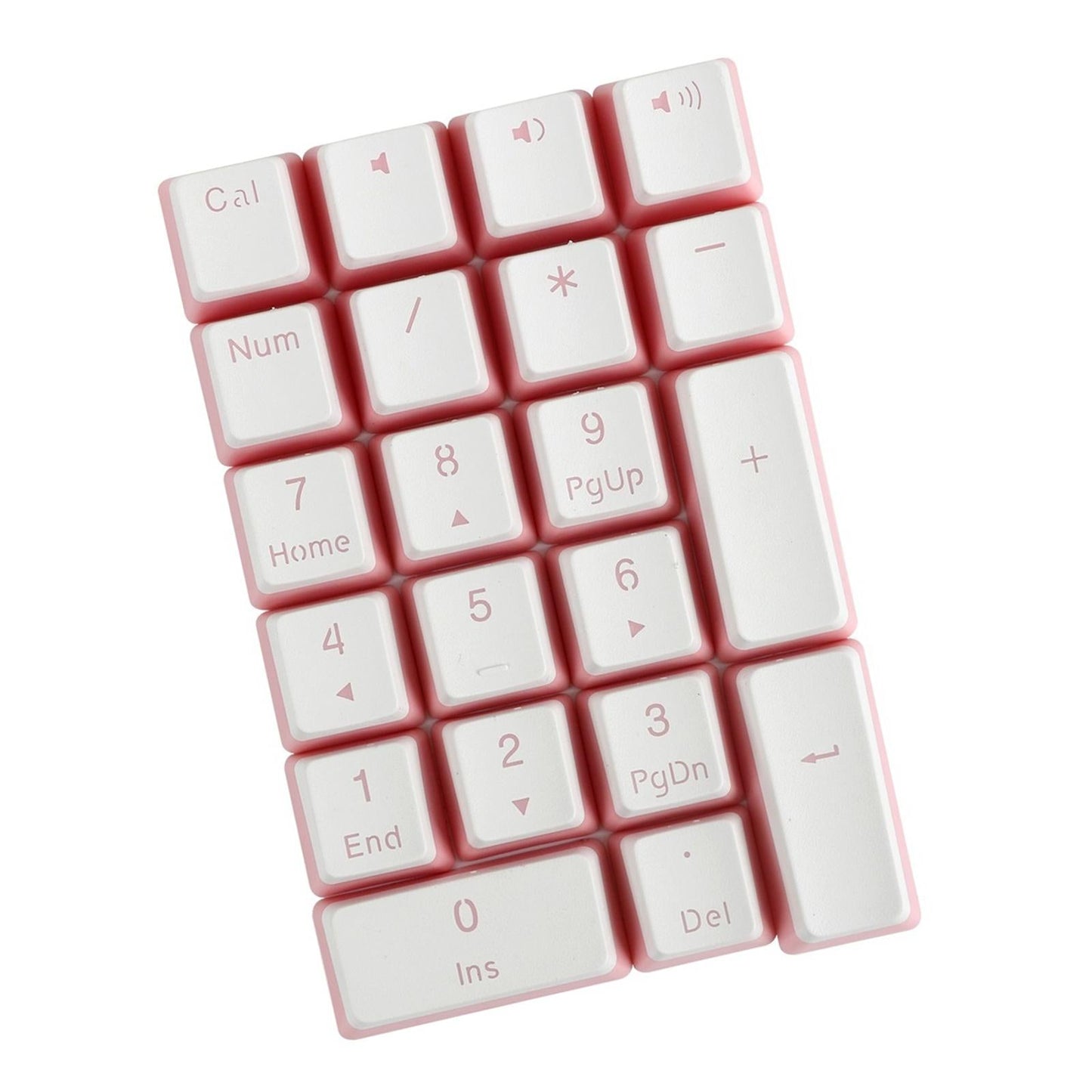 Mechanical Keyboard Numeric Keycaps Layout Dustproof Waterproof Office 21Key for OEM  Pink